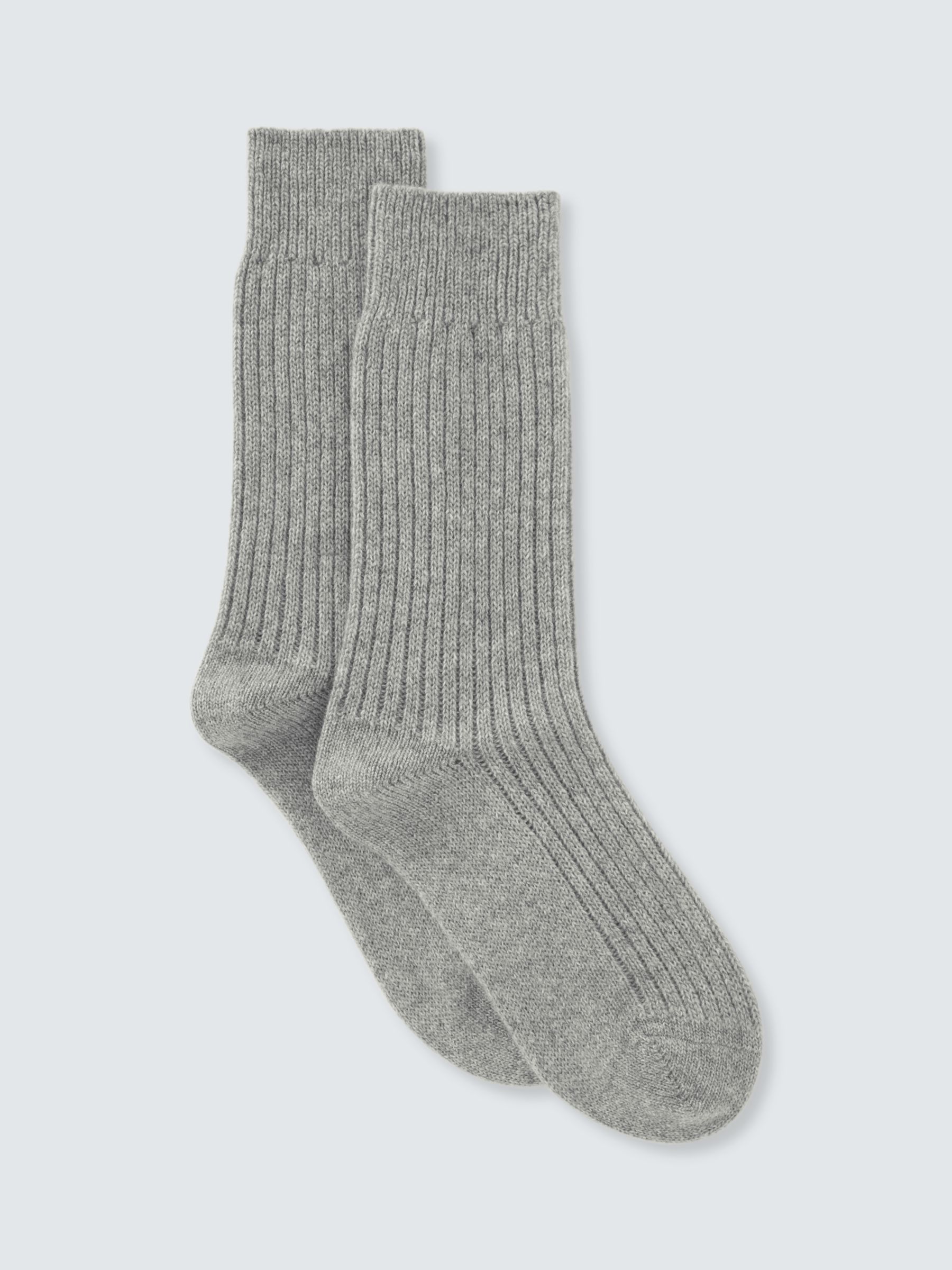 John Lewis Cashmere Rich Bed Socks, Grey at John Lewis & Partners