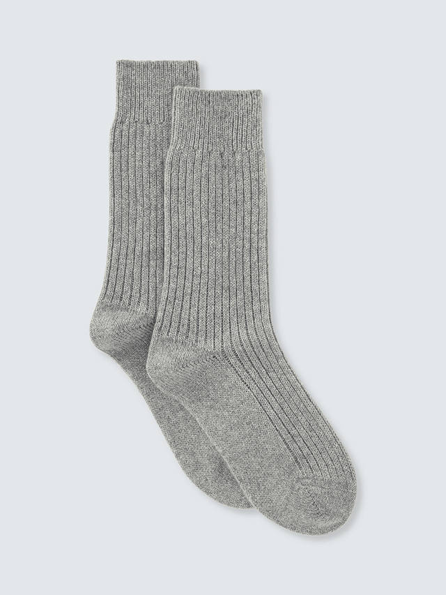 John Lewis Cashmere Rich Bed Socks, Grey