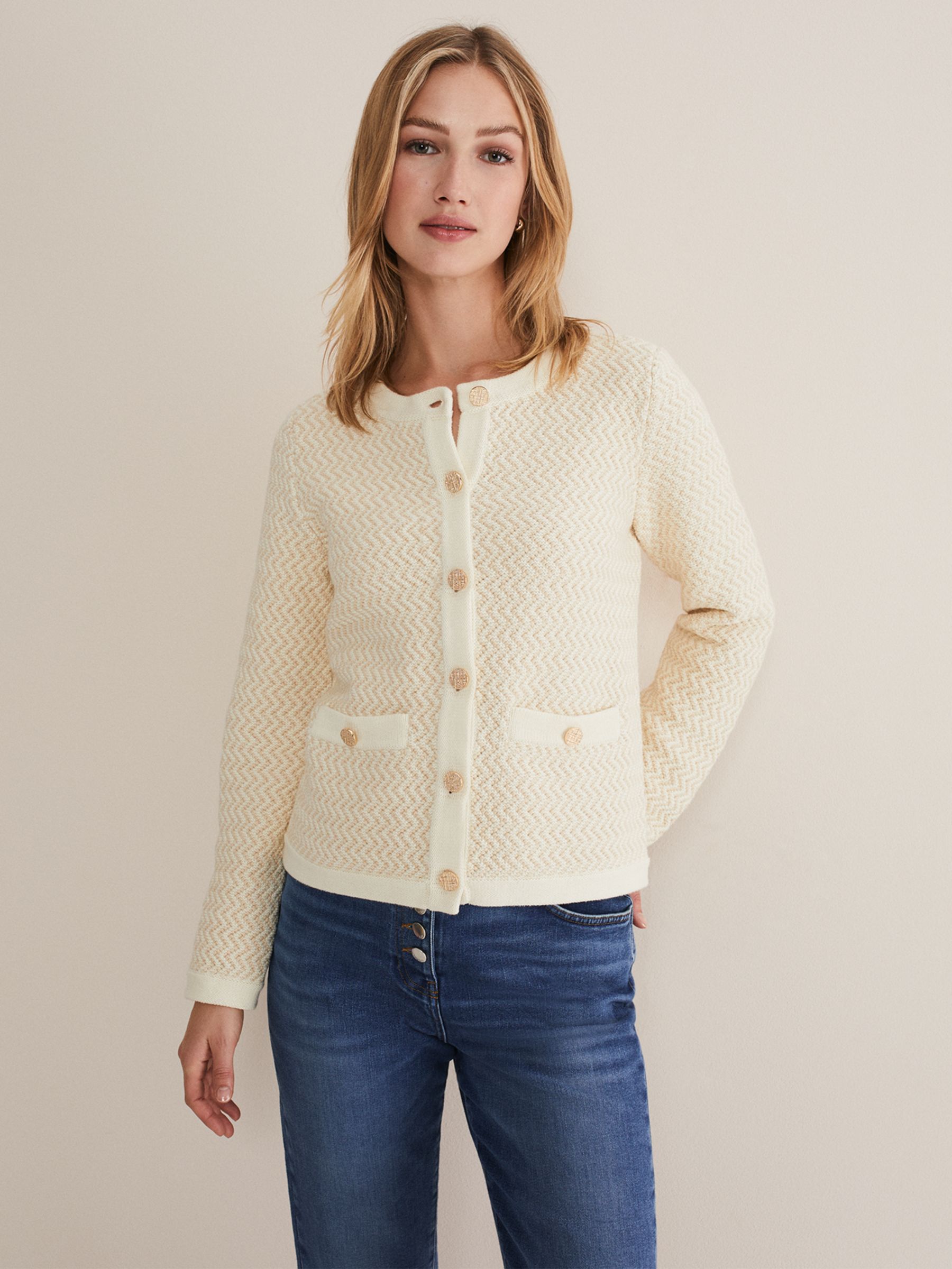 Phase Eight Cove Textured Jacket, Neutral at John Lewis & Partners