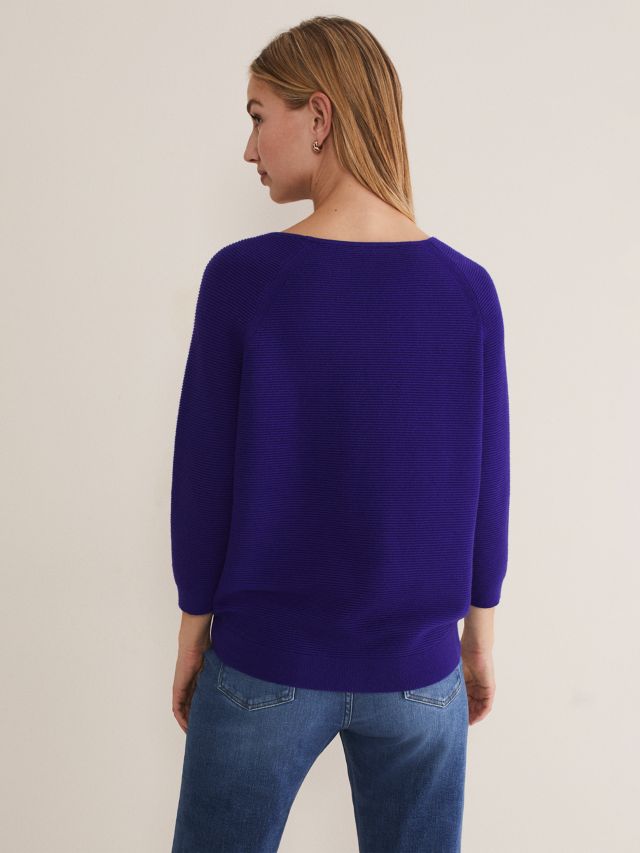 Phase Eight Ariah Ribbed Jumper, Purple, XS