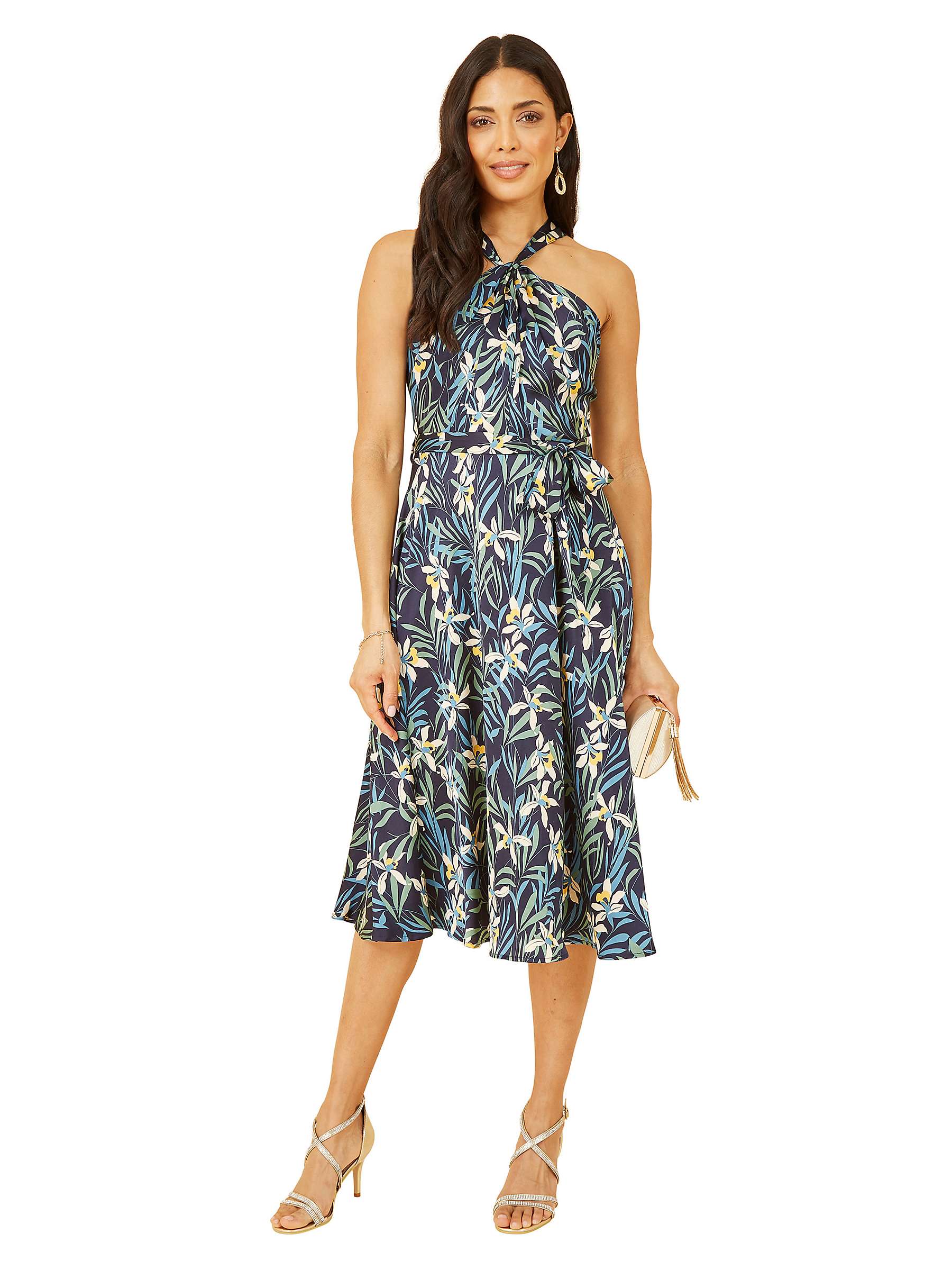 Buy Yumi Tropical Print Midi Dress, Navy Online at johnlewis.com