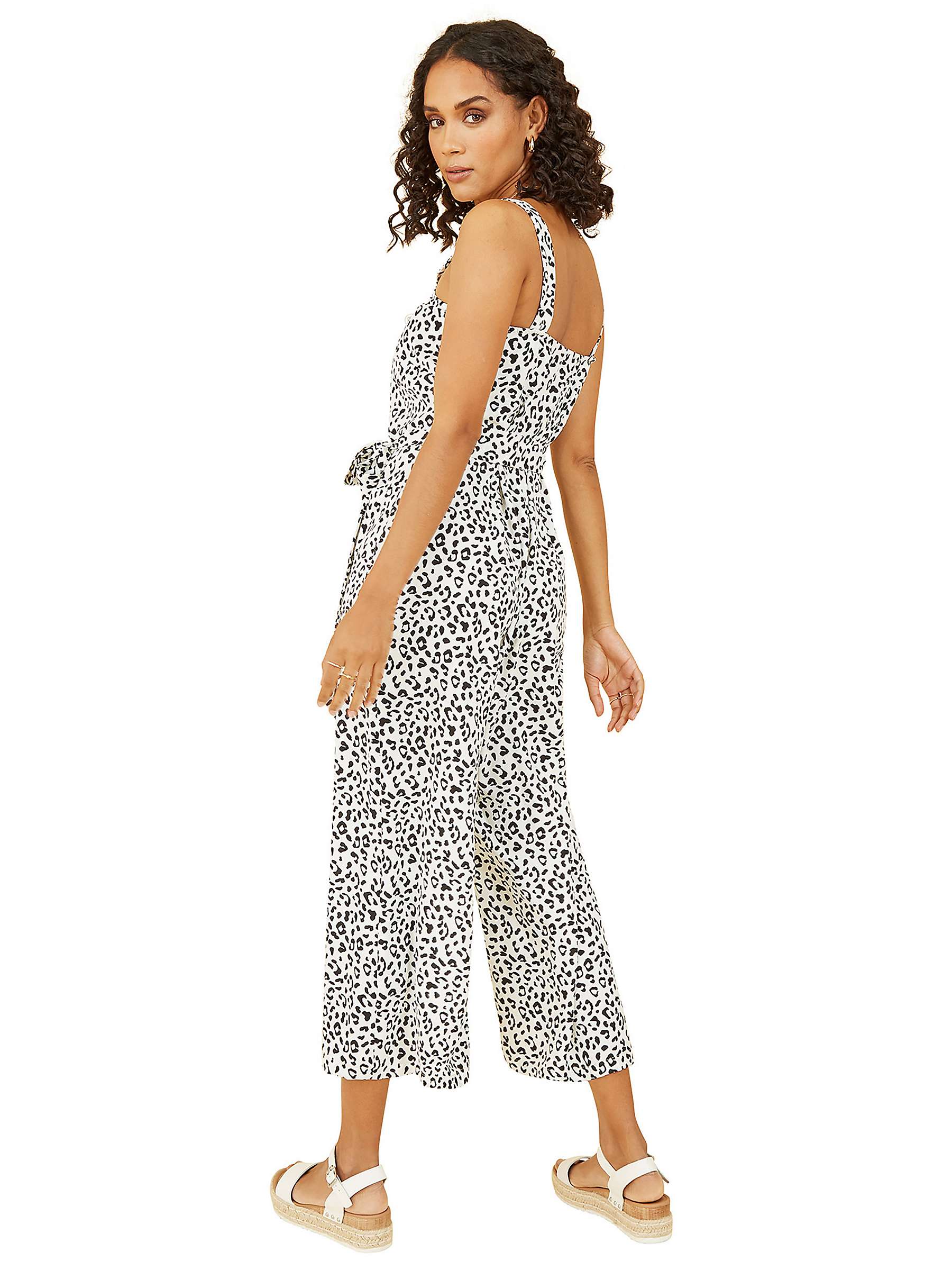 Buy Yumi Strappy Animal Print Jumpsuit, White Online at johnlewis.com