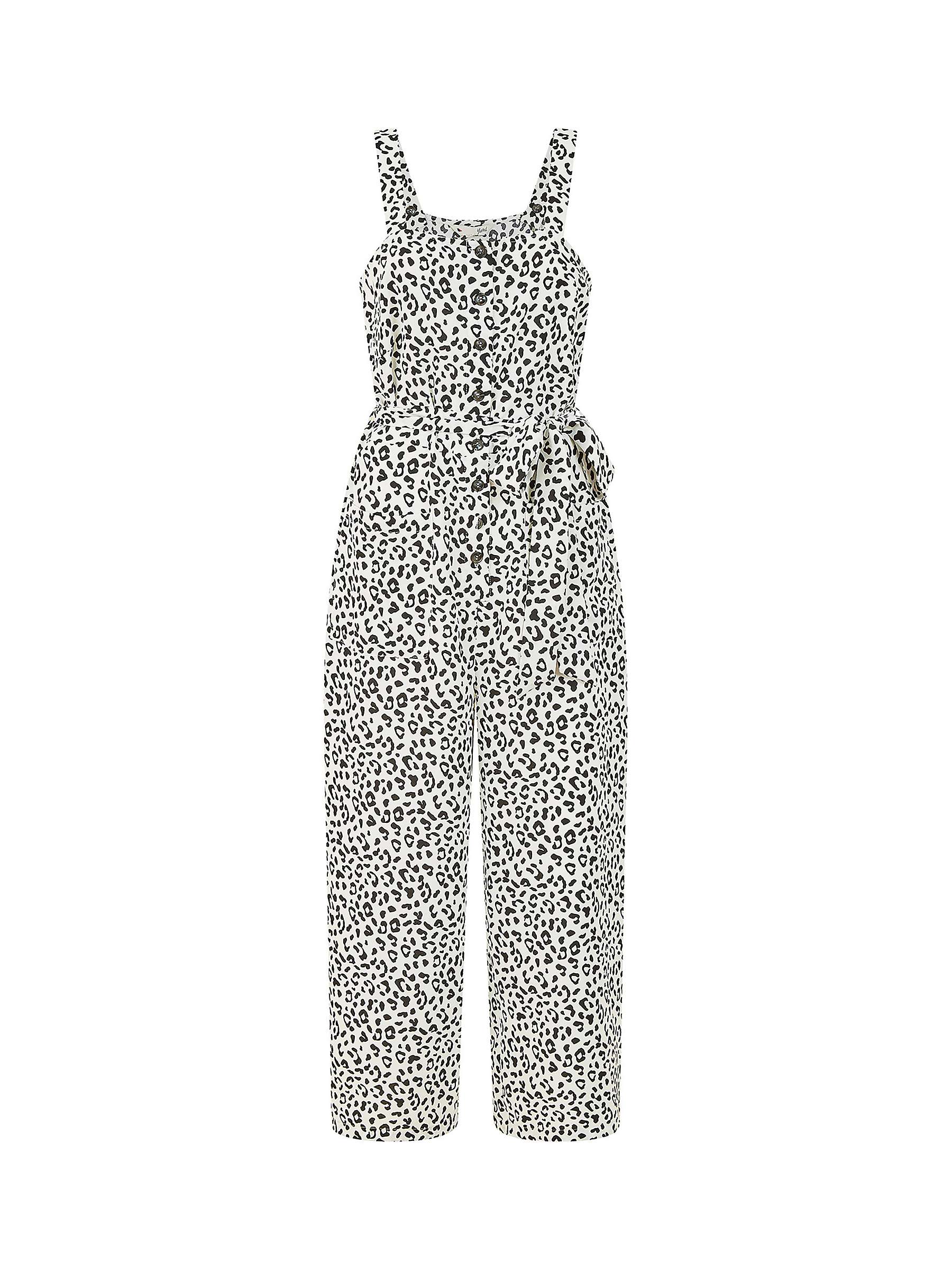 Buy Yumi Strappy Animal Print Jumpsuit, White Online at johnlewis.com