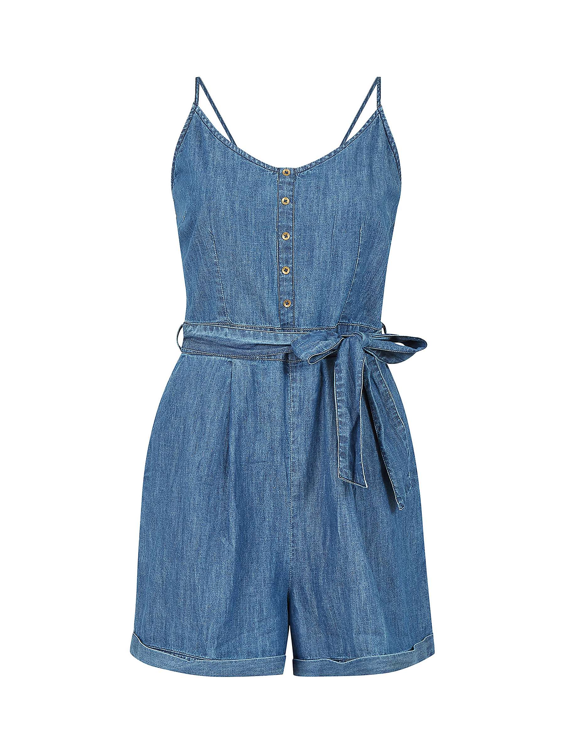 Buy Yumi Strappy Denim Playsuit, Blue Online at johnlewis.com