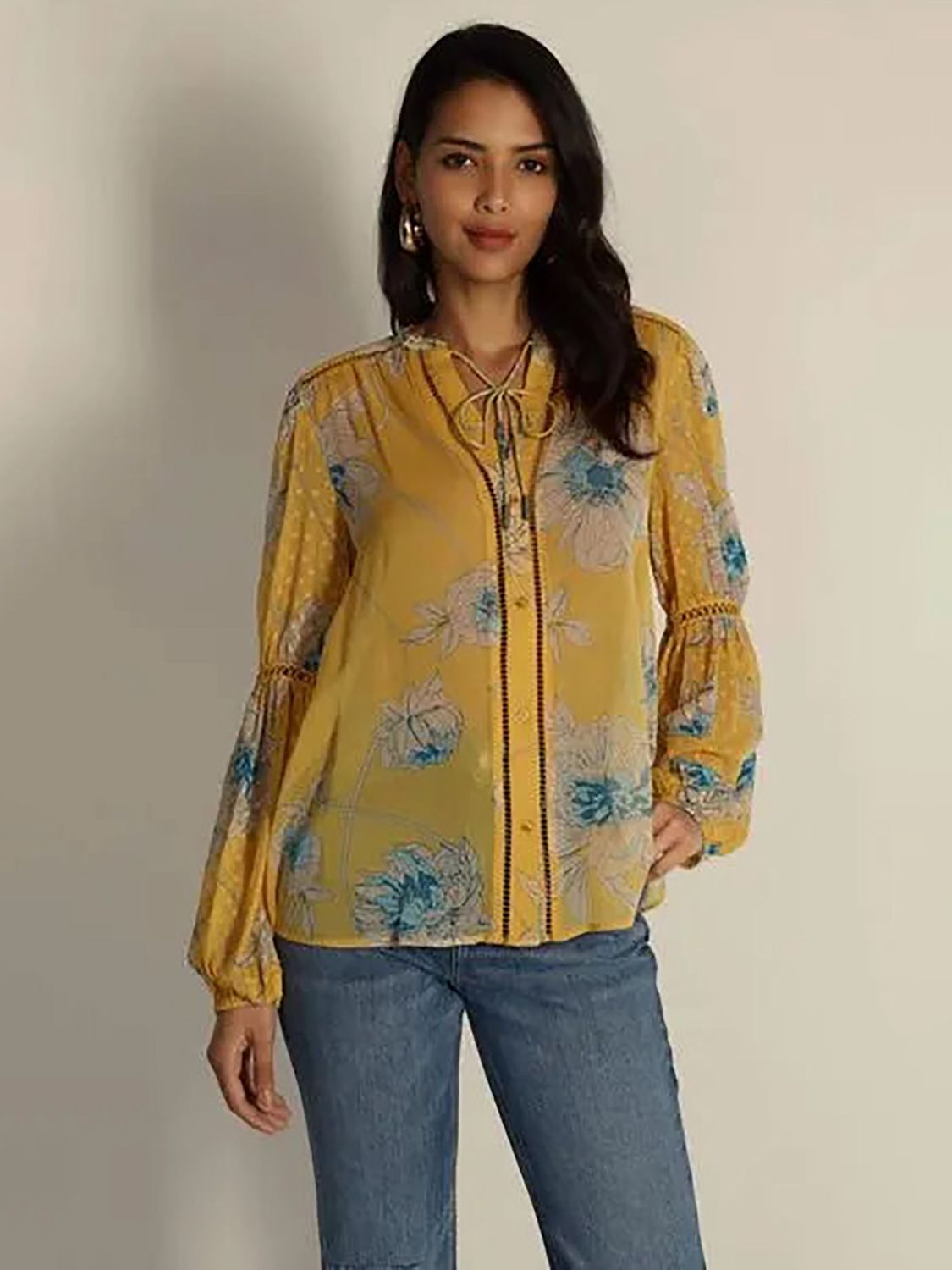 GUESS Josette Blouse, Yellow, XS