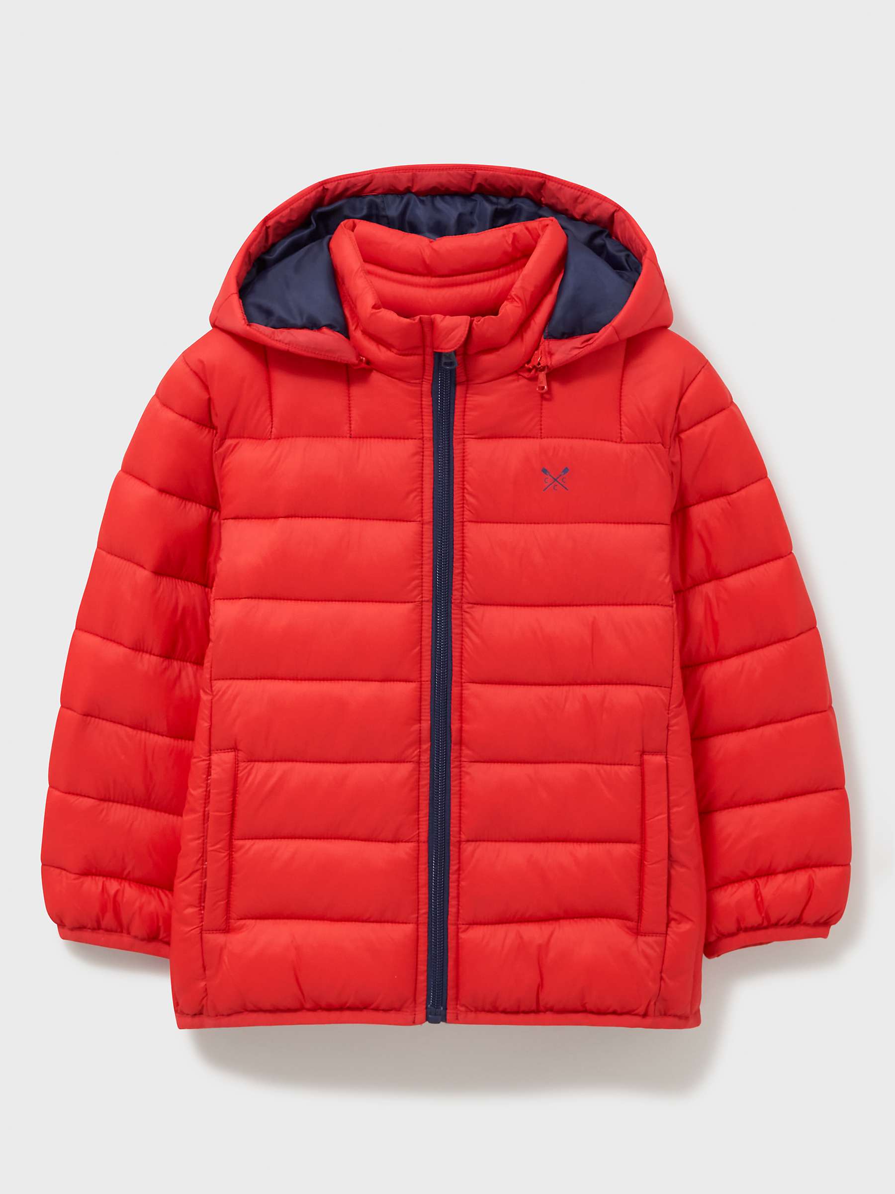 Crew Clothing Kids' Plain Quilted Jacket, Red at John Lewis & Partners