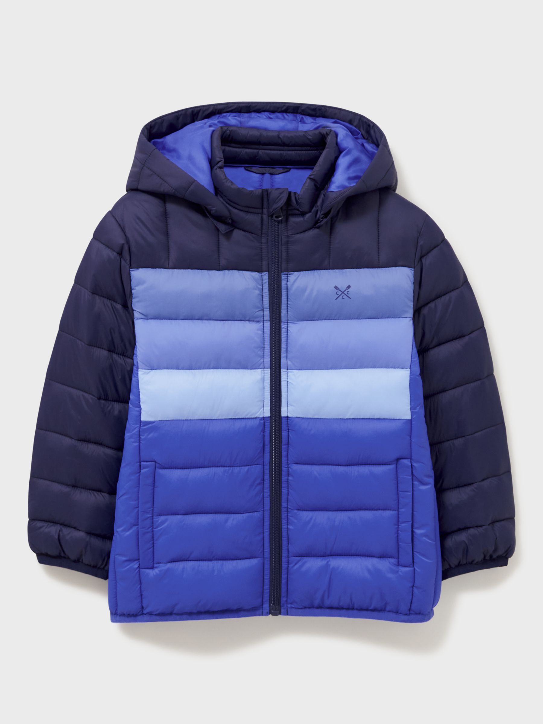 Buy Crew Clothing Kids' Lightweight Colour Block Quilted Jacket, Dark Blue Online at johnlewis.com