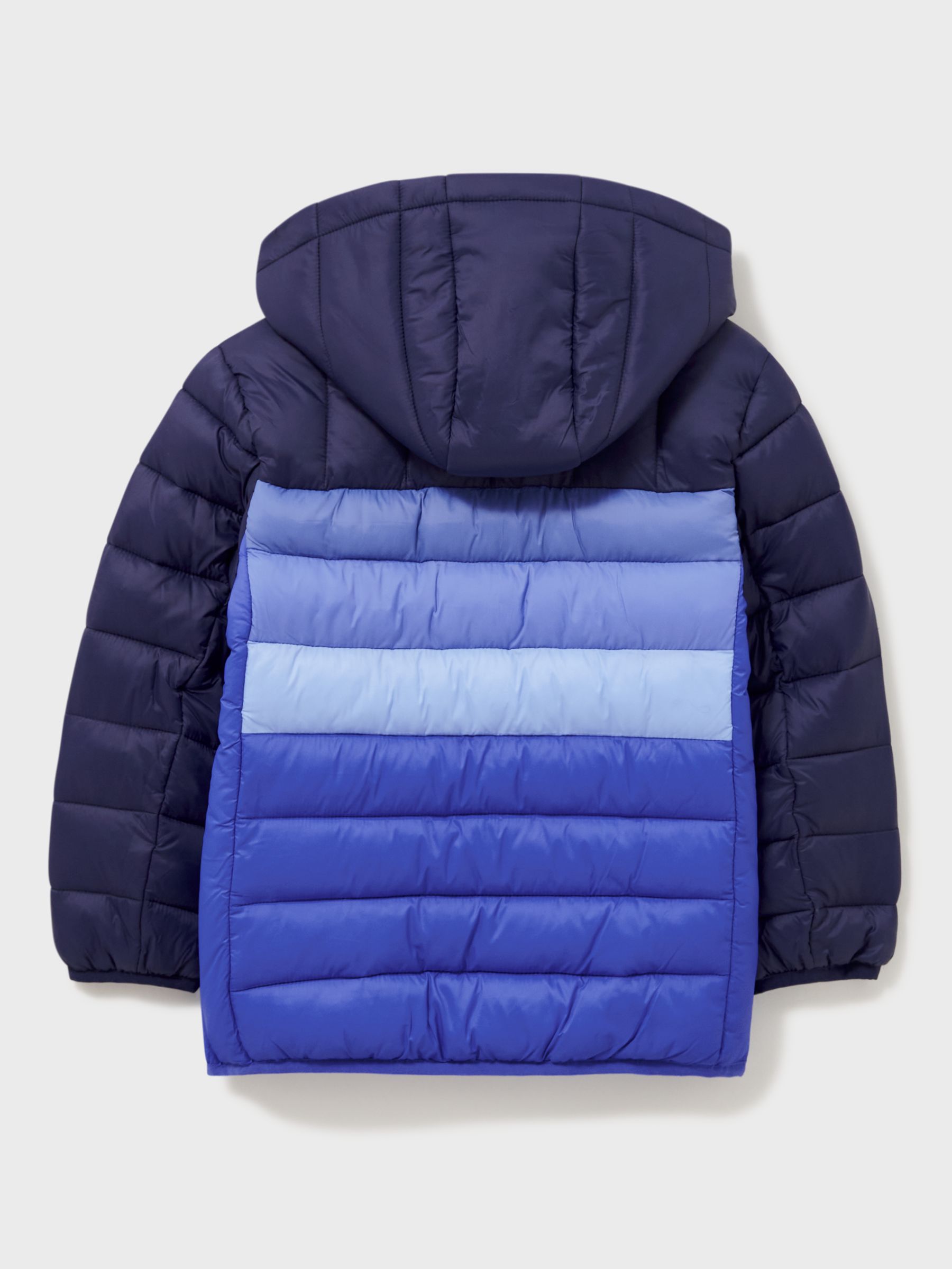 Crew Clothing Kids' Lightweight Colour Block Quilted Jacket, Dark Blue ...