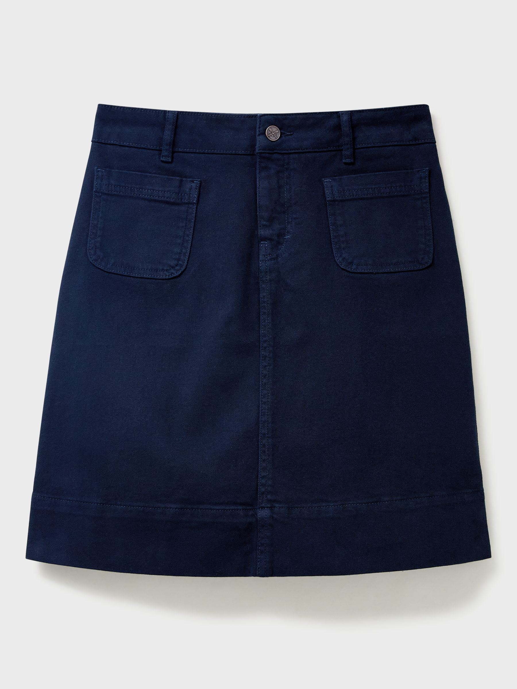 Crew Clothing Analee Twill Skirt, Navy Blue at John Lewis & Partners
