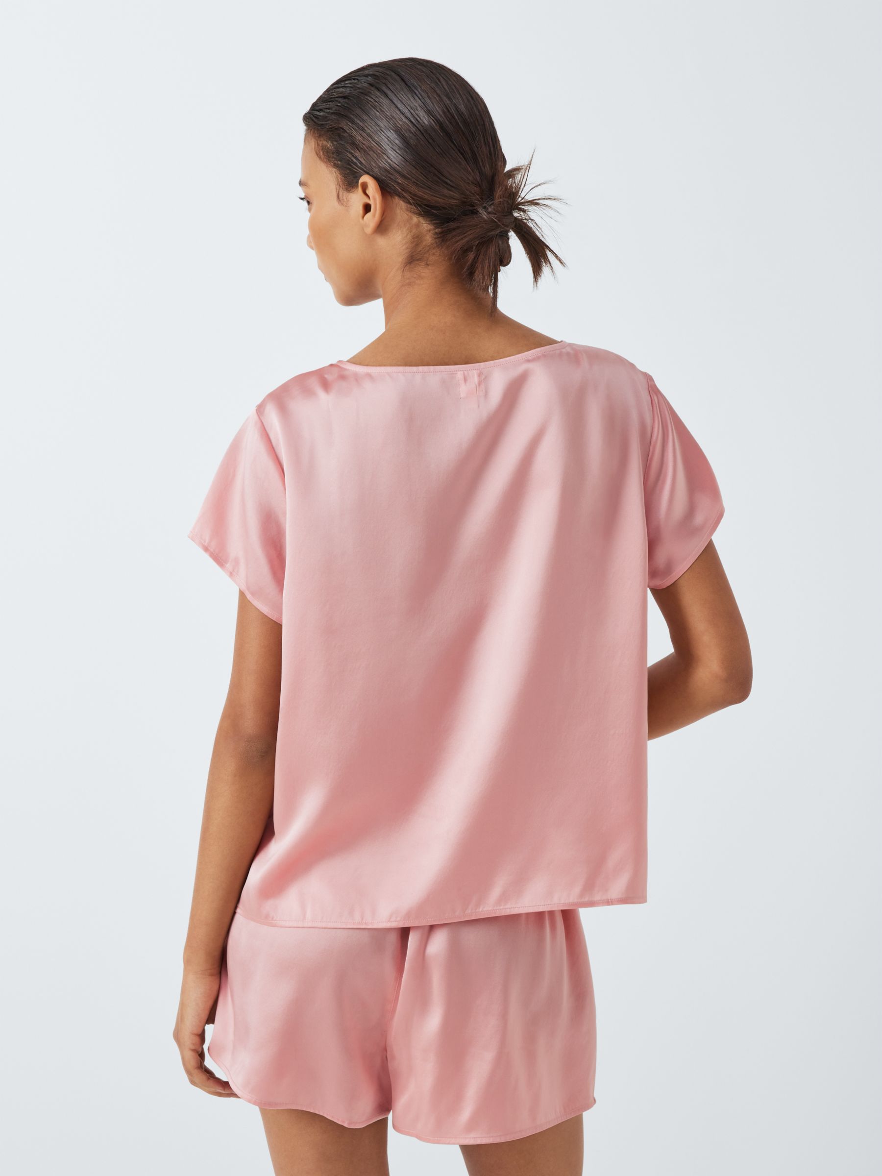 Buy John Lewis Silk Shorty Pyjama Set, Blush Online at johnlewis.com