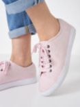 Crew Clothing Danielle Canvas Trainers, Light Pink