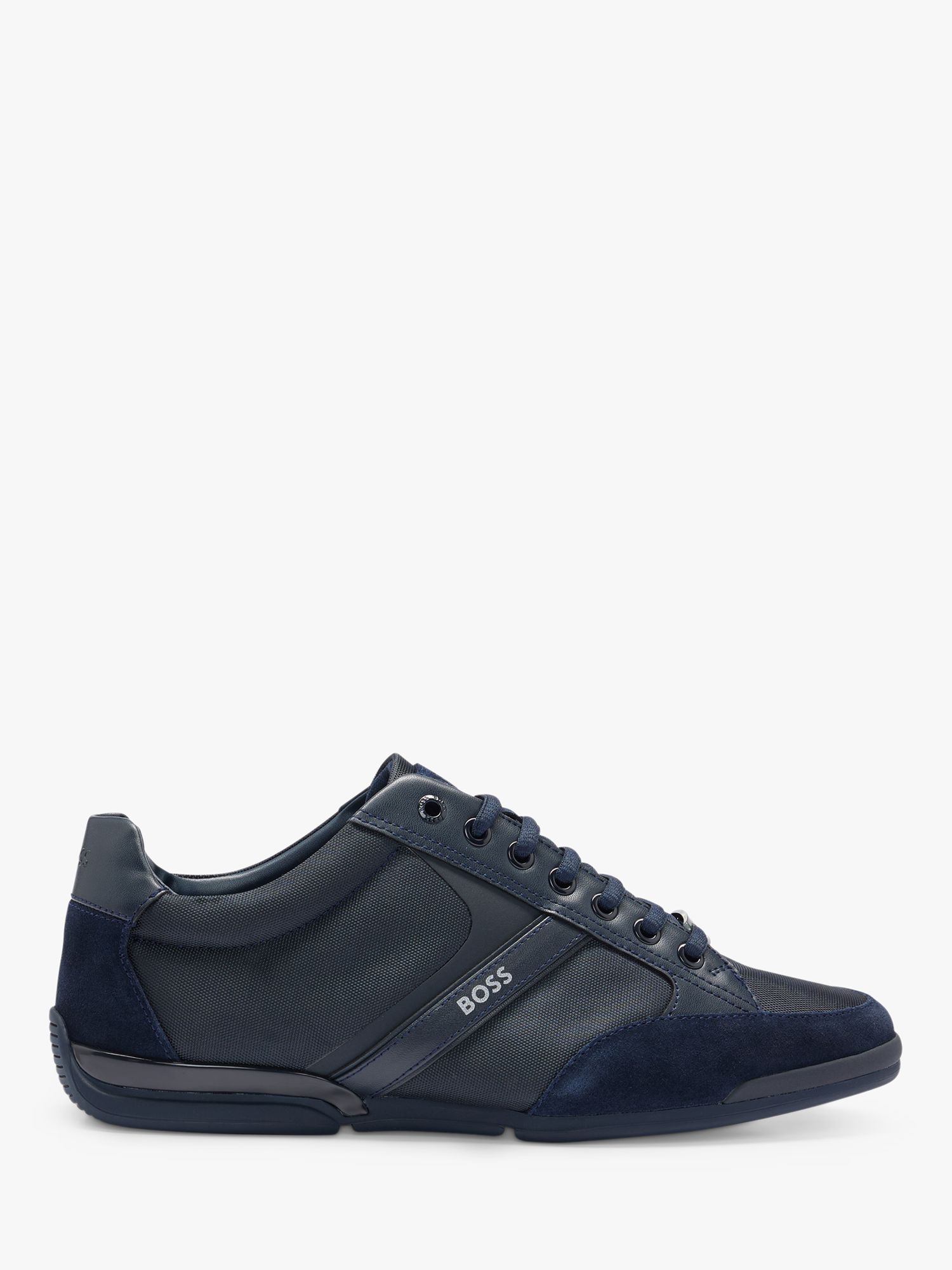 HUGO BOSS Saturn 401 Lace Up Trainers, Dark Blue at John Lewis & Partners