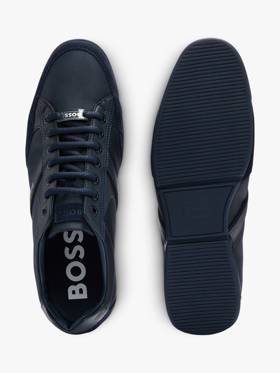 Buy HUGO BOSS Saturn 401 Lace Up Trainers, Dark Blue Online at johnlewis.com