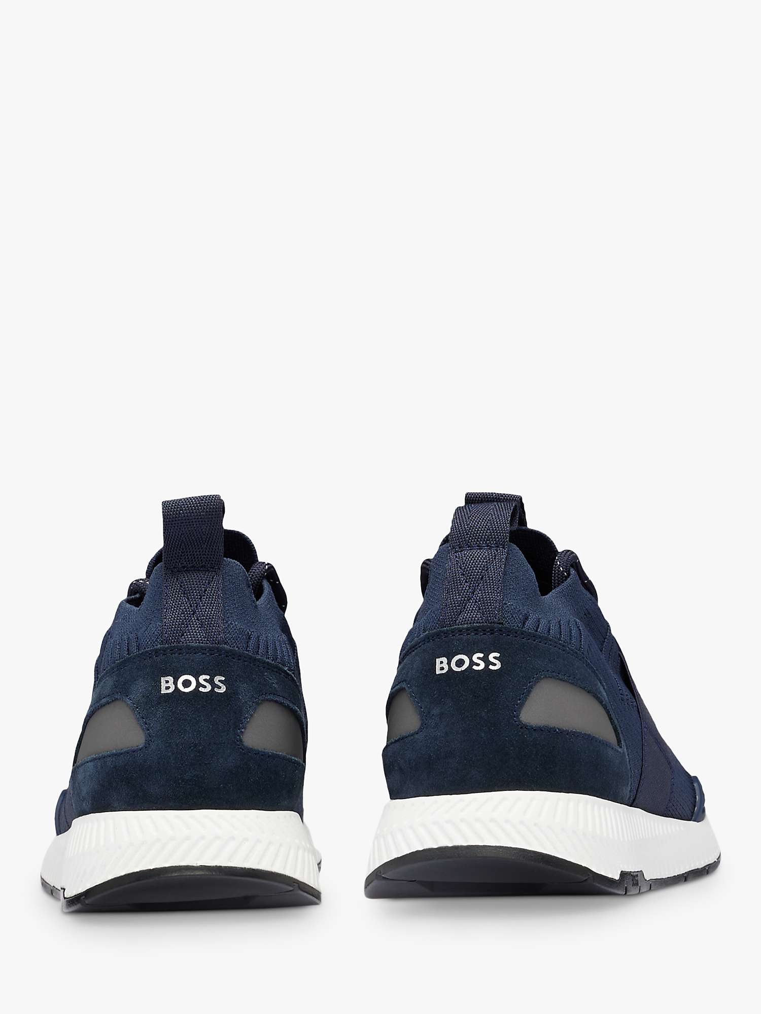 Buy BOSS Titanium Structured Knit Sock Trainers Online at johnlewis.com