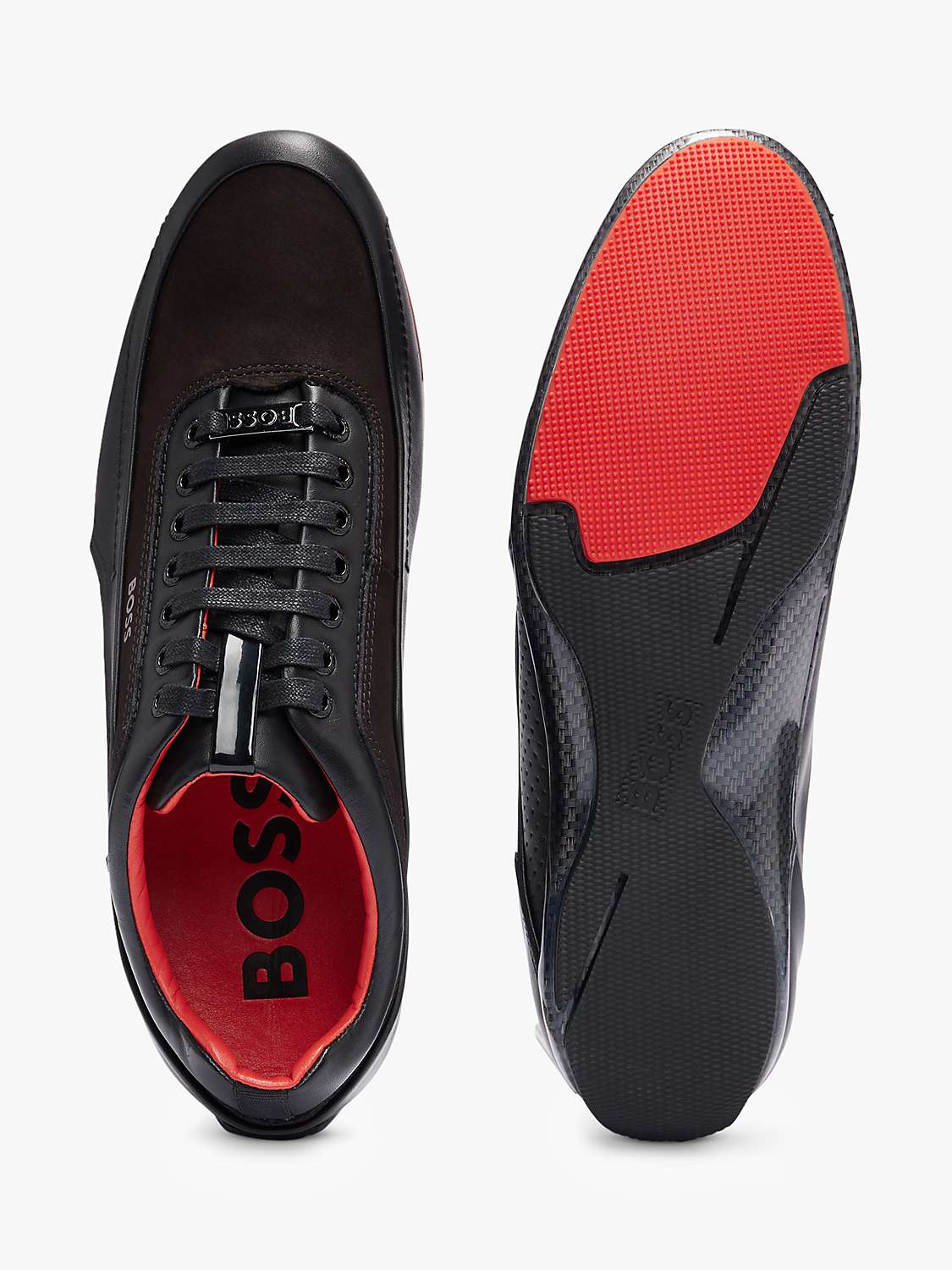 Buy HUGO BOSS Racing Sport Inspired Shoes, Black/Red Online at johnlewis.com