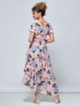 Jolie Moi Danica Floral Print Tiered Maxi Dress, Pink/Multi