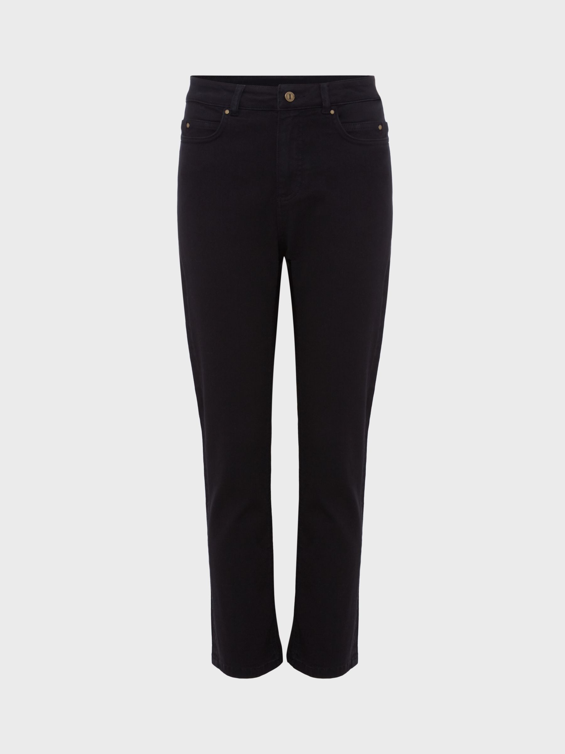 Hobbs Iva Straight Cut Cropped Jeans, Black, 8