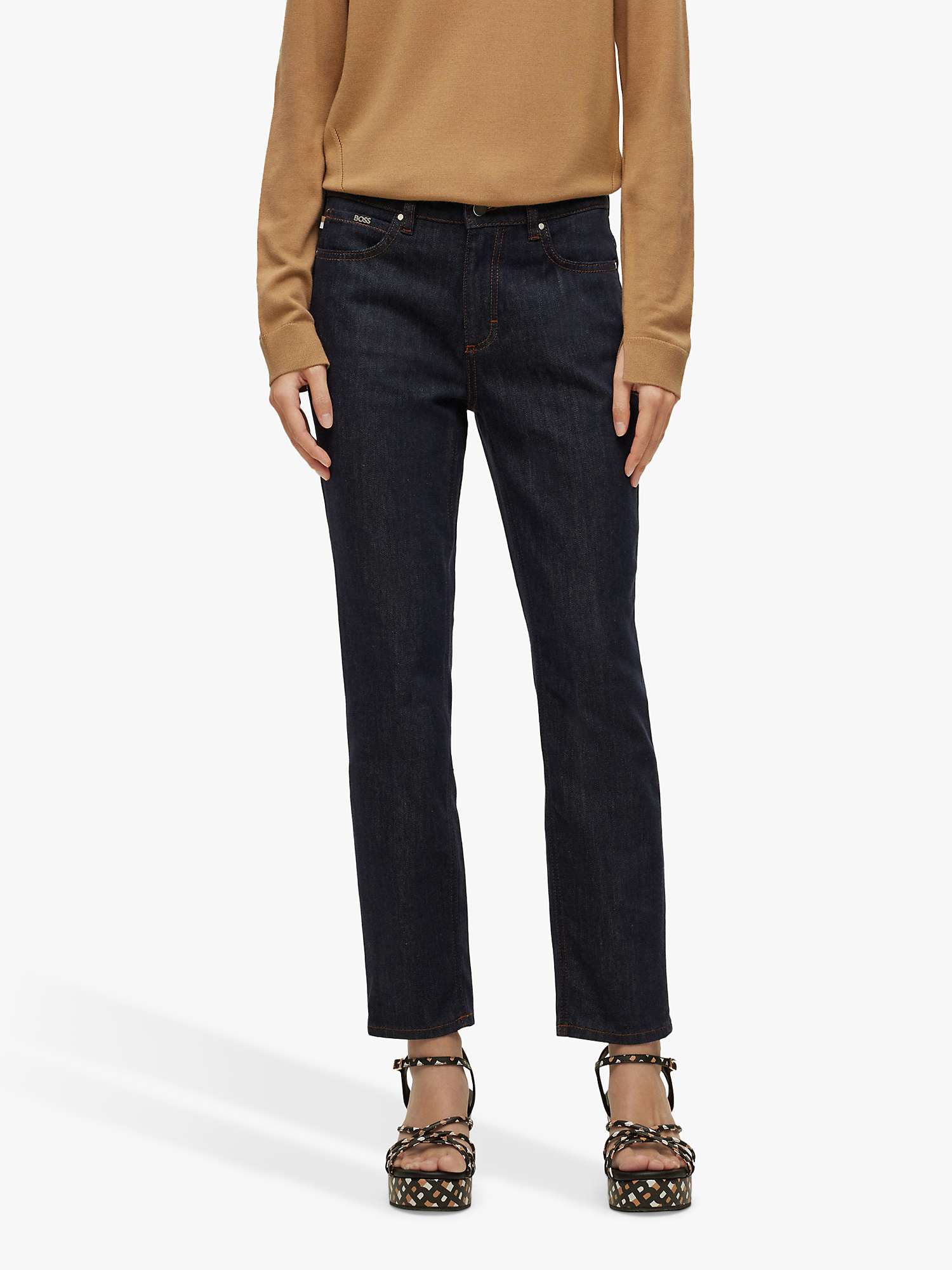 Buy HUGO BOSS Jackie Slim Leg Jeans, Open Blue Online at johnlewis.com