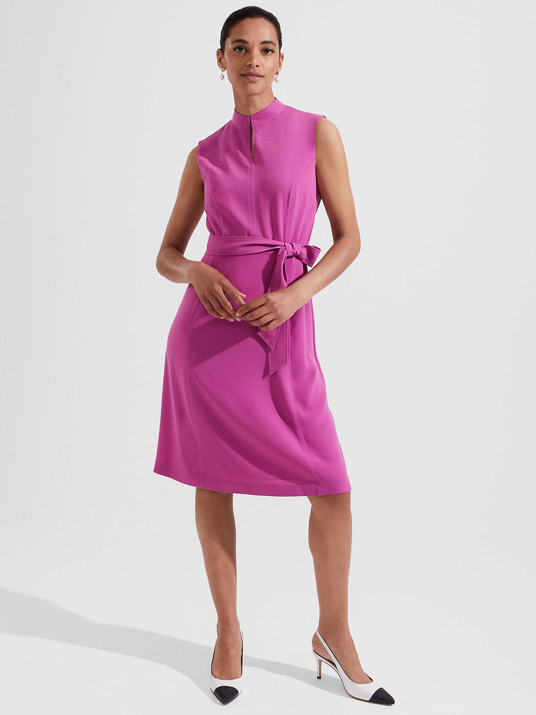 Buy Hobbs Shona Plain Sleeveless Dress, Violet Pink Online at johnlewis.com