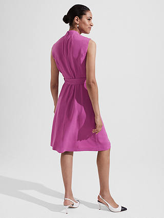 Hobbs Shona Plain Sleeveless Dress, Violet Pink