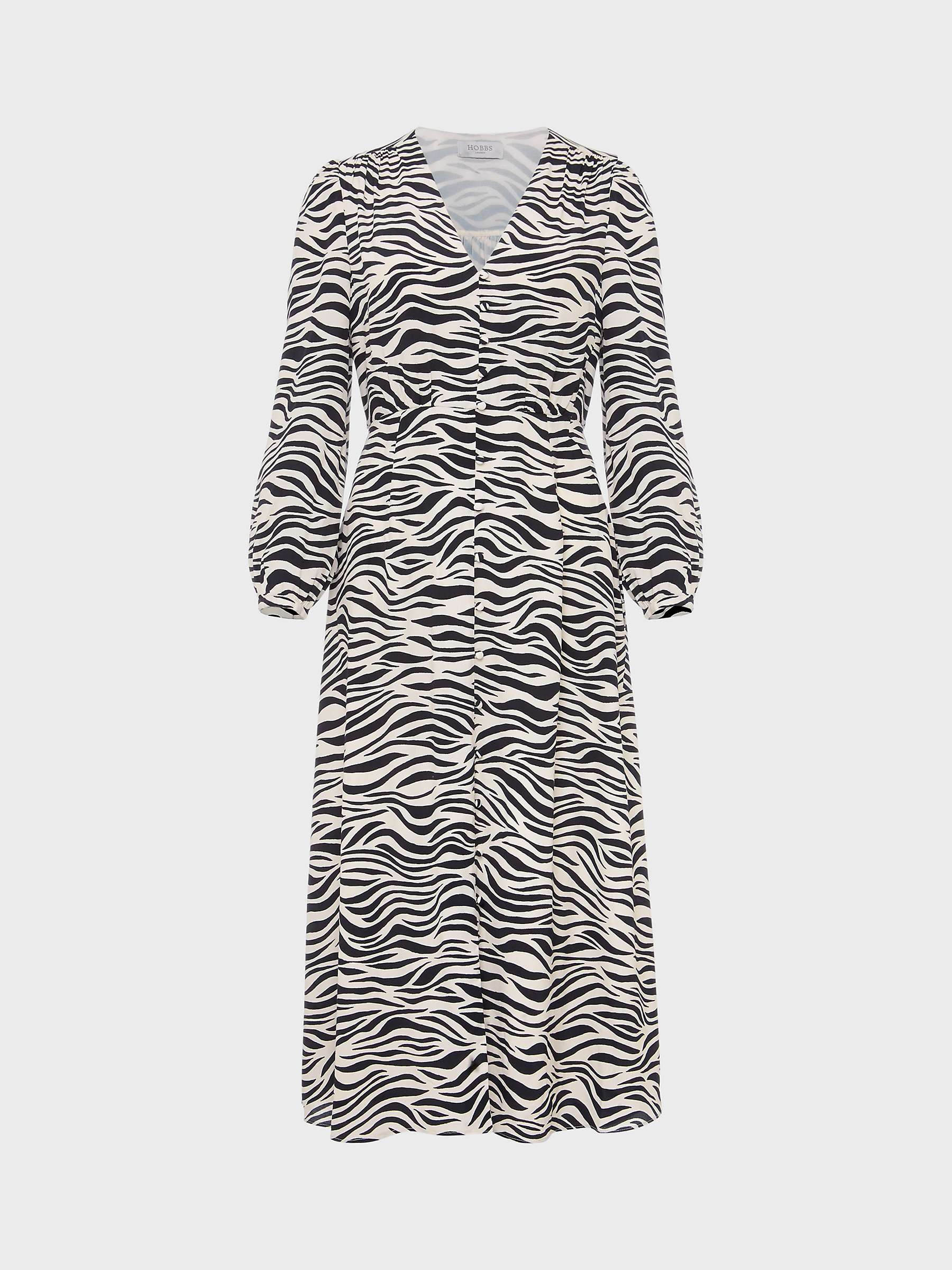 Buy Hobbs Indria Zebra Print Dress, Cream/Black Online at johnlewis.com