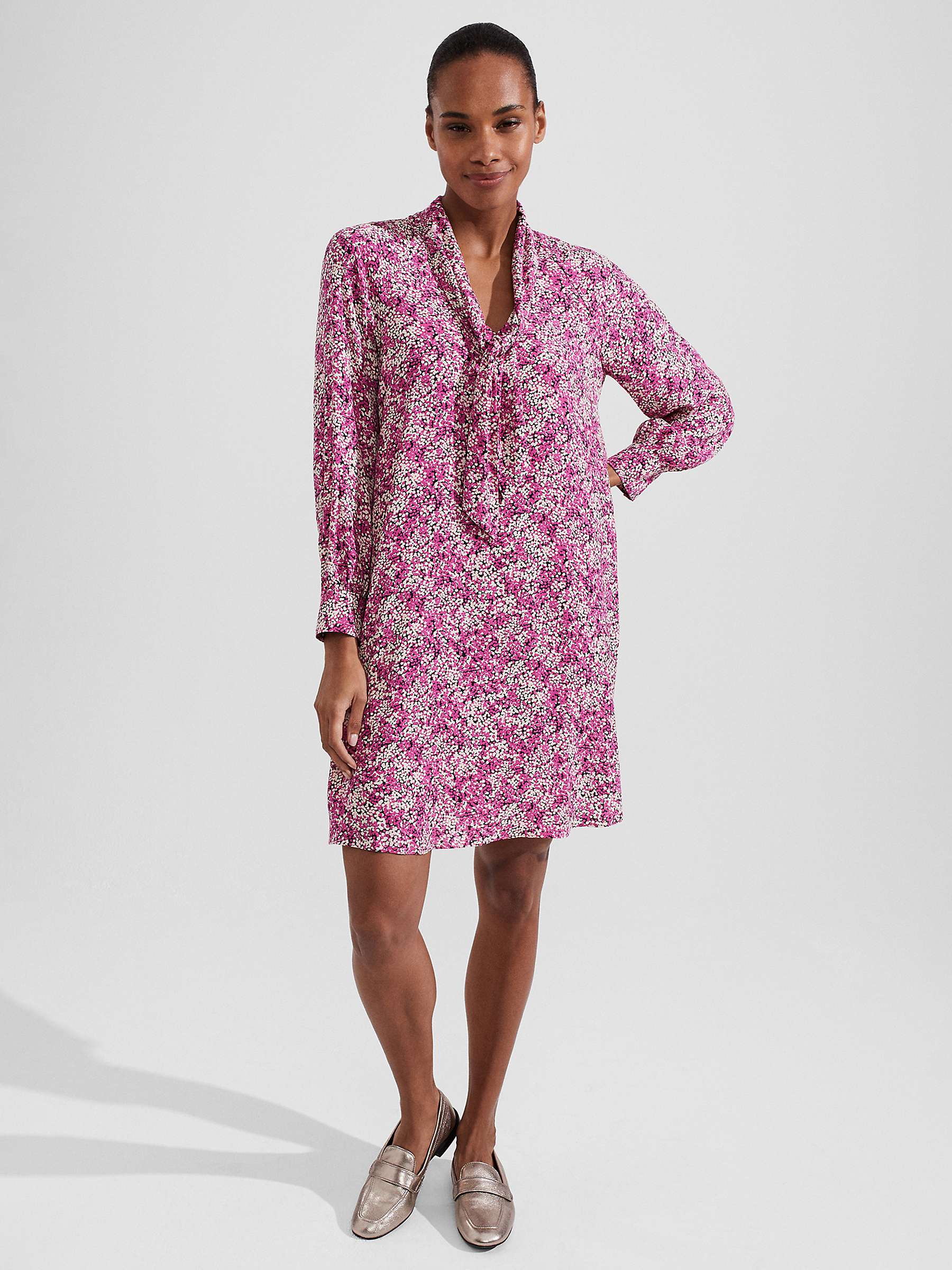 Buy Hobbs Monroe Abstract Print Mini Dress, Pink/Multi Online at johnlewis.com