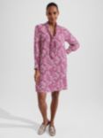 Hobbs Monroe Abstract Print Mini Dress, Pink/Multi, Pink/Multi
