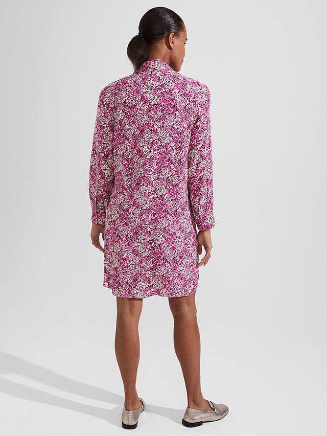 Hobbs Monroe Abstract Print Mini Dress, Pink/Multi