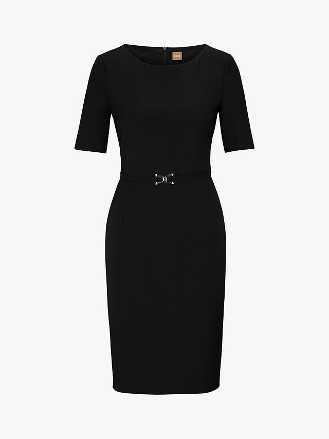 HUGO BOSS Daleah Pencil Mini Dress, Black at John Lewis & Partners