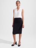 Hobbs Stevie Plain Pencil Skirt, Navy