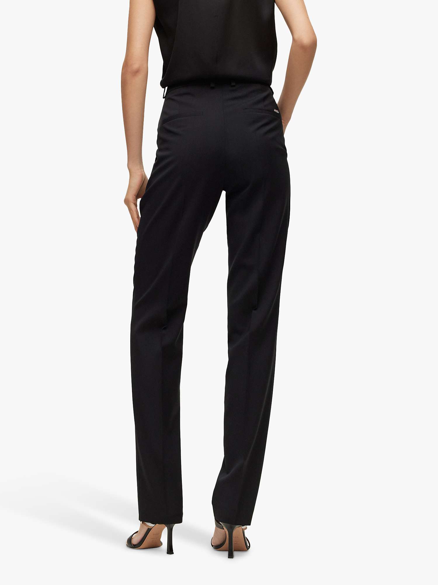 Buy HUGO BOSS Tameah Tailored Fit Trousers, Black Online at johnlewis.com