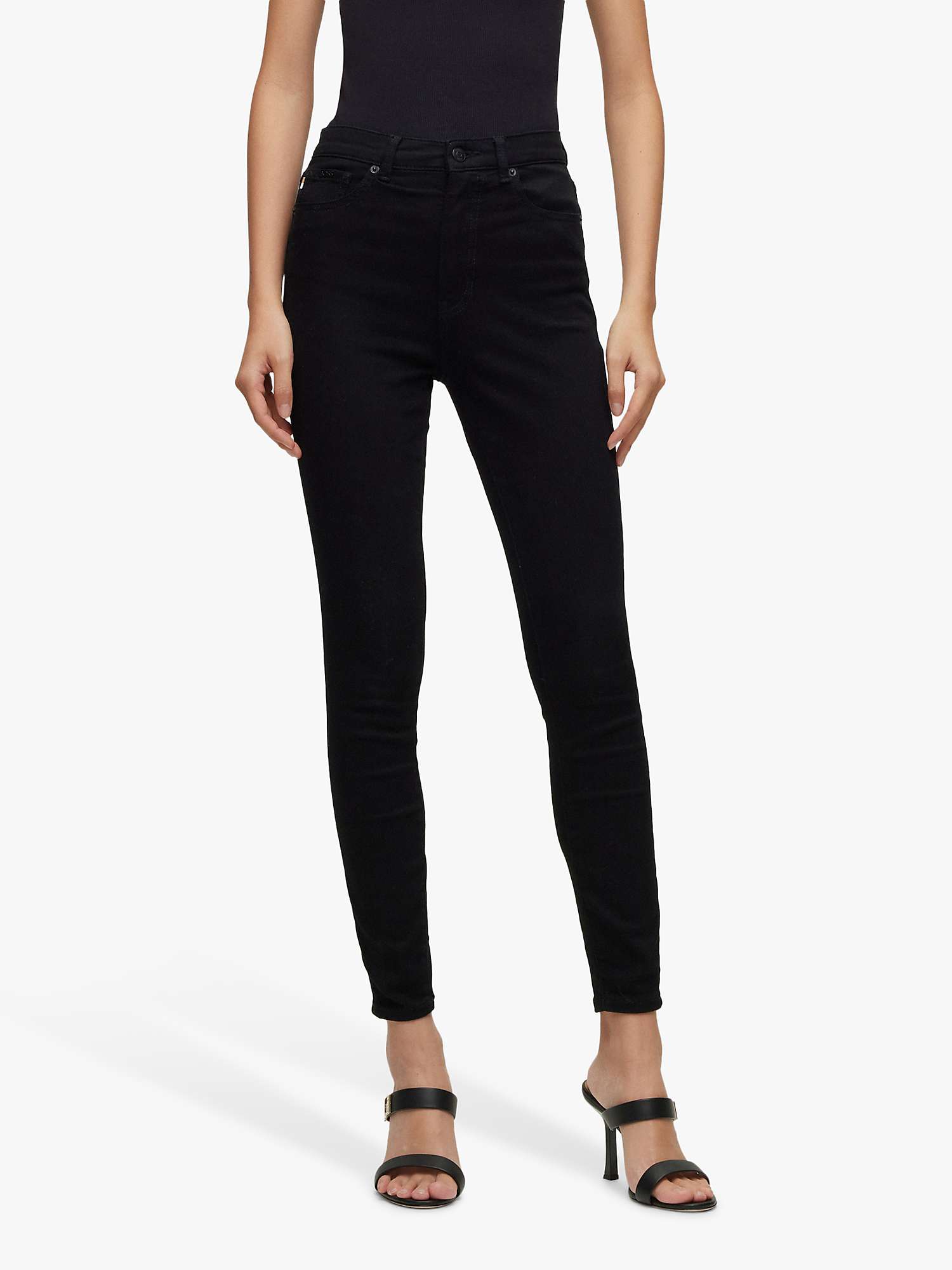 Buy HUGO BOSS Maye High Rise Skinny Jeans, Black Online at johnlewis.com