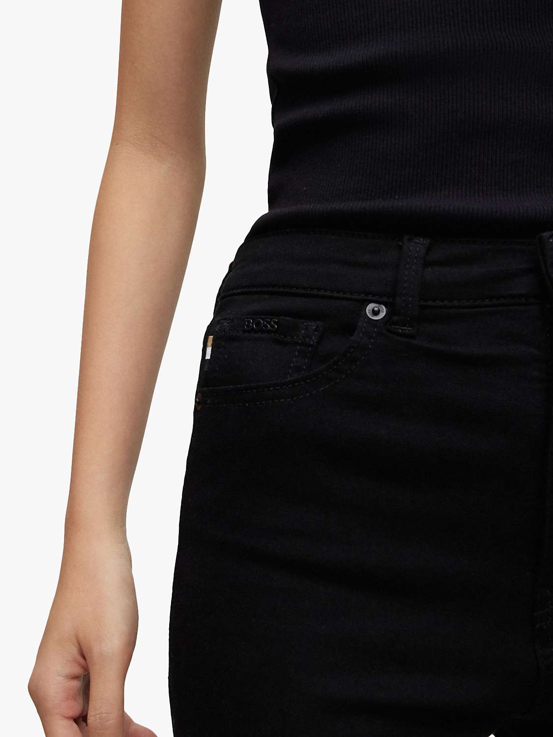 Buy HUGO BOSS Maye High Rise Skinny Jeans, Black Online at johnlewis.com