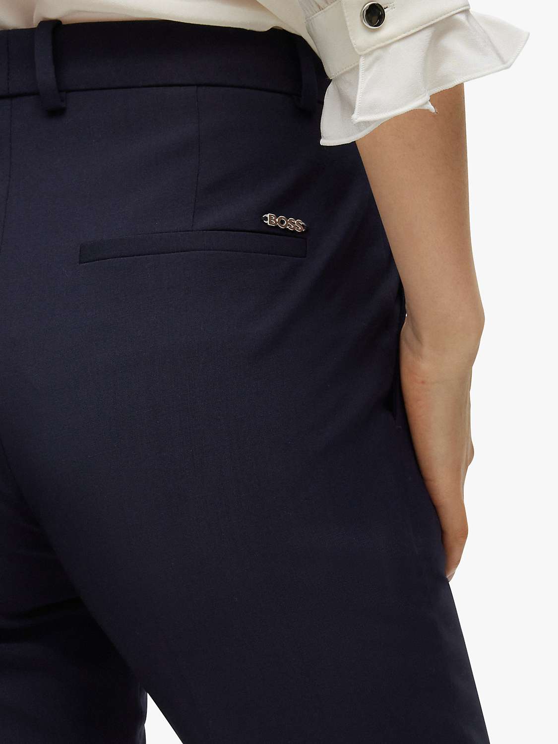 Buy HUGO BOSS Tameah Wool Trousers, Navy Online at johnlewis.com