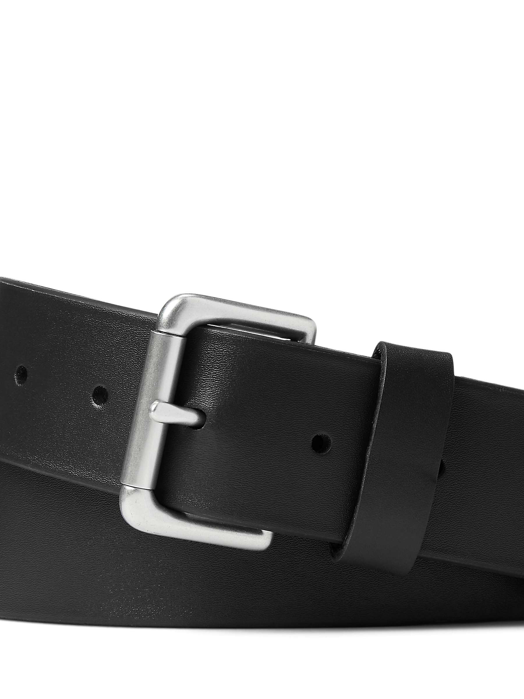 Buy Polo Ralph Lauren Leather Roller Buckle Belt, Black Online at johnlewis.com