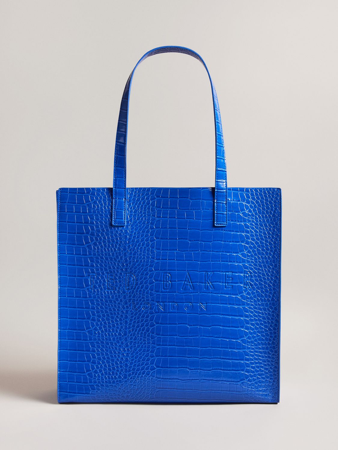 Ted Baker Croccon Large Icon Shopper Bag, Bright Blue at John Lewis ...