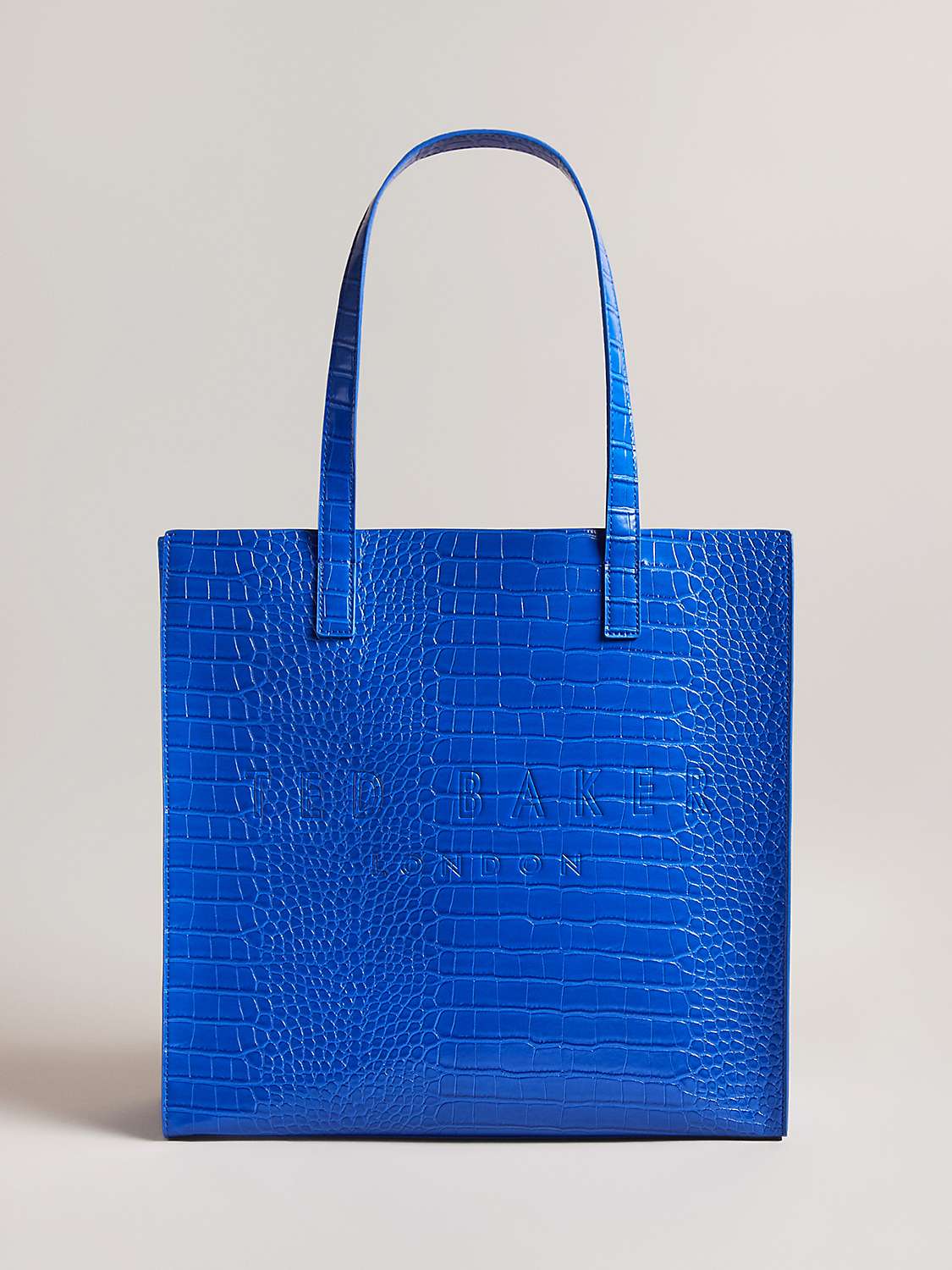 Ted Baker Croccon Large Icon Shopper Bag, Bright Blue at John Lewis &  Partners