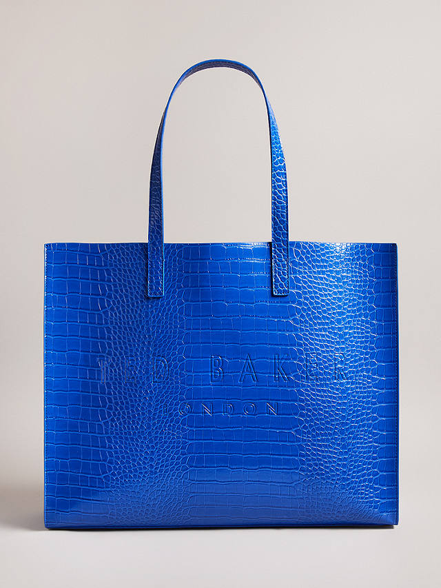 Ted Baker Allicon Croc Large Icon Shopper Bag, Bright Blue at John ...