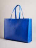 Ted Baker Allicon Croc Large Icon Shopper Bag, Bright Blue