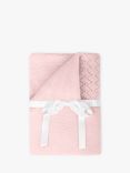 Trotters Baby Merino Wool and Cashmere Blend Pointelle Blanket, Pale Pink