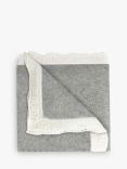 Trotters Baby Frill Trim Cashmere Blanket, Grey