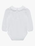 Trotters Baby Evelyn Long Sleeve Lace Trim Bodysuit, White