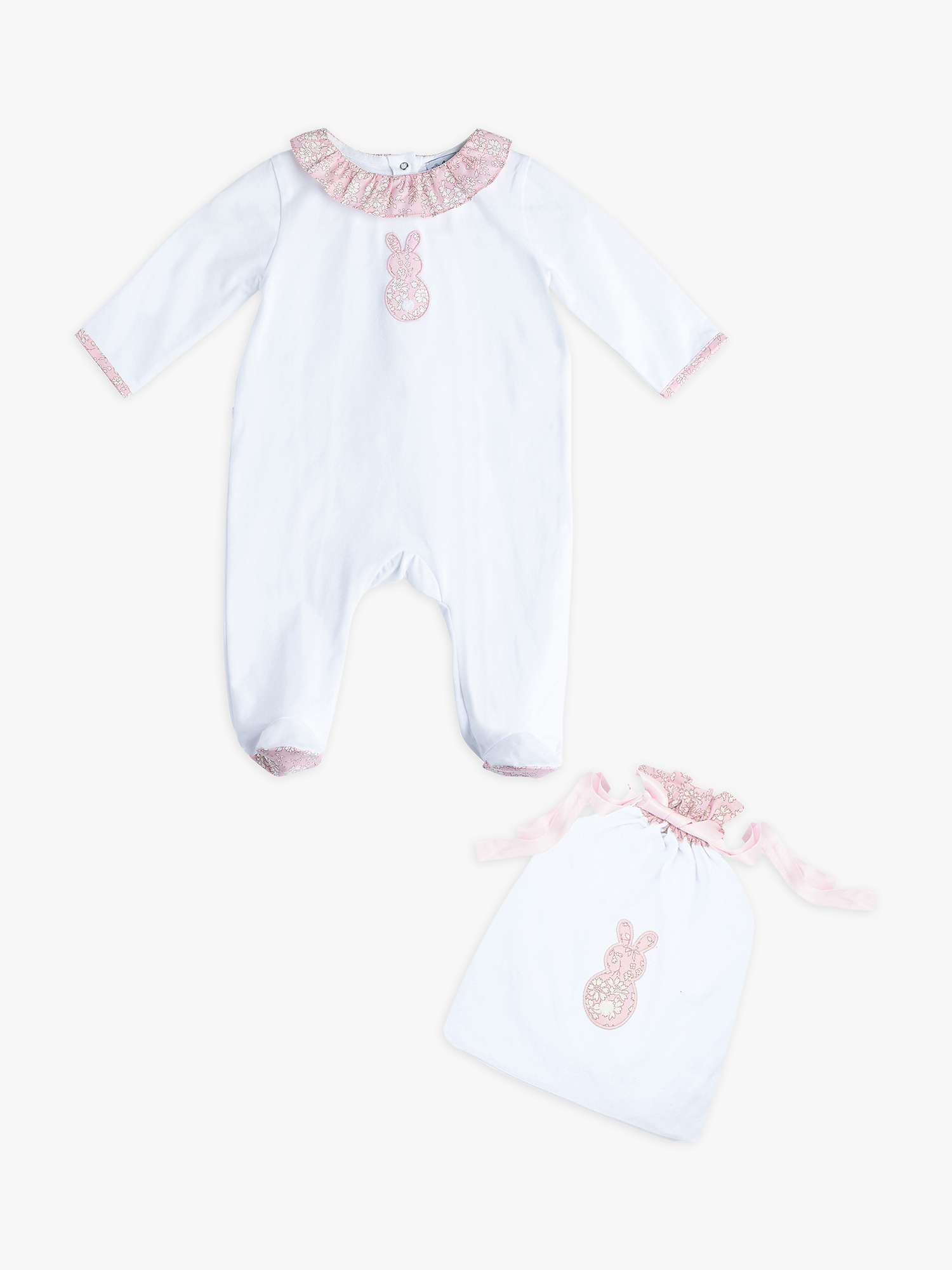 Buy Trotters Baby Capel Flopsy All-in-One and Gift Bag Set, White/Pink Online at johnlewis.com