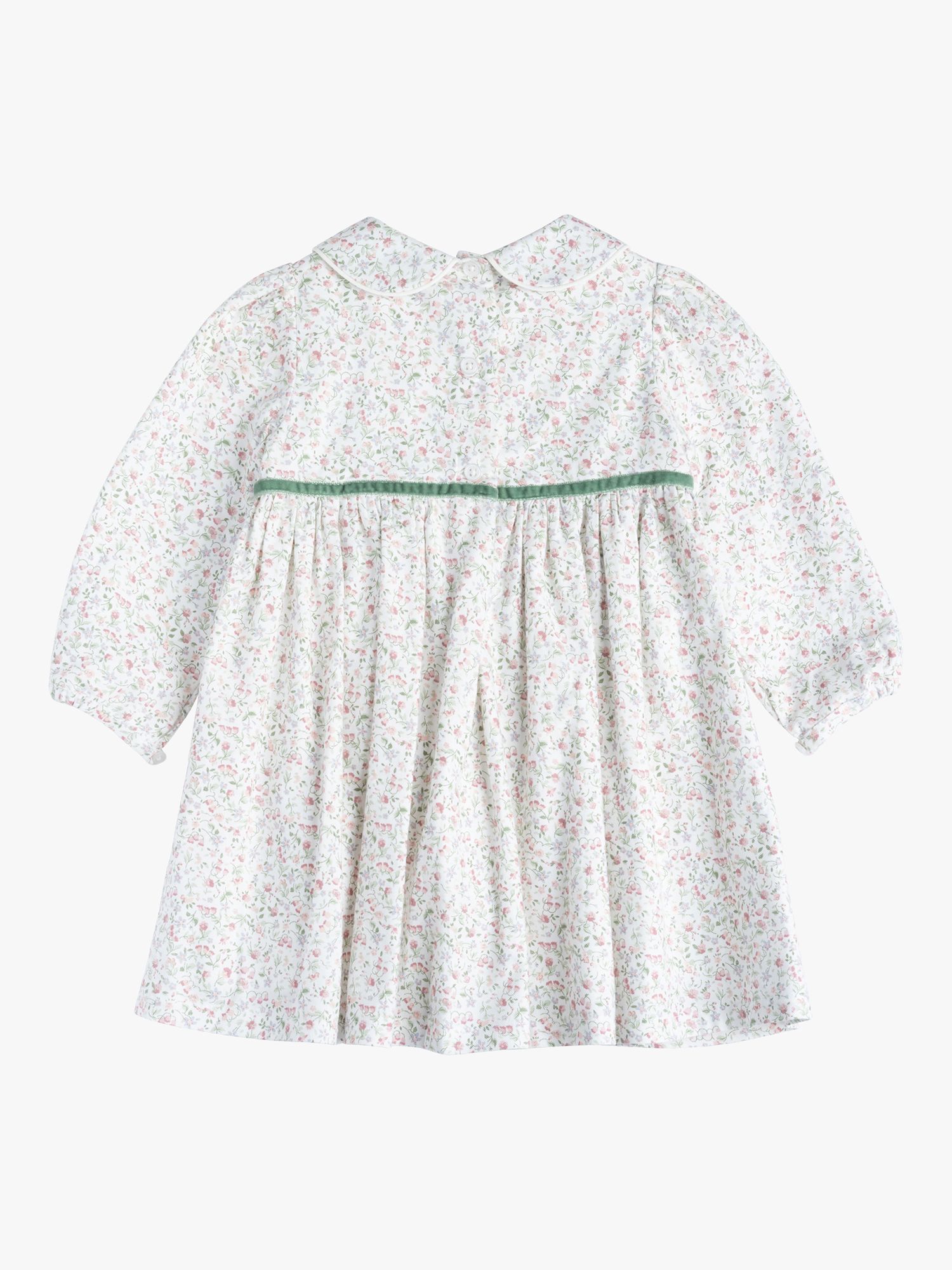 Trotters Baby Aubrey Floral Print Dress, White/Pink at John Lewis ...
