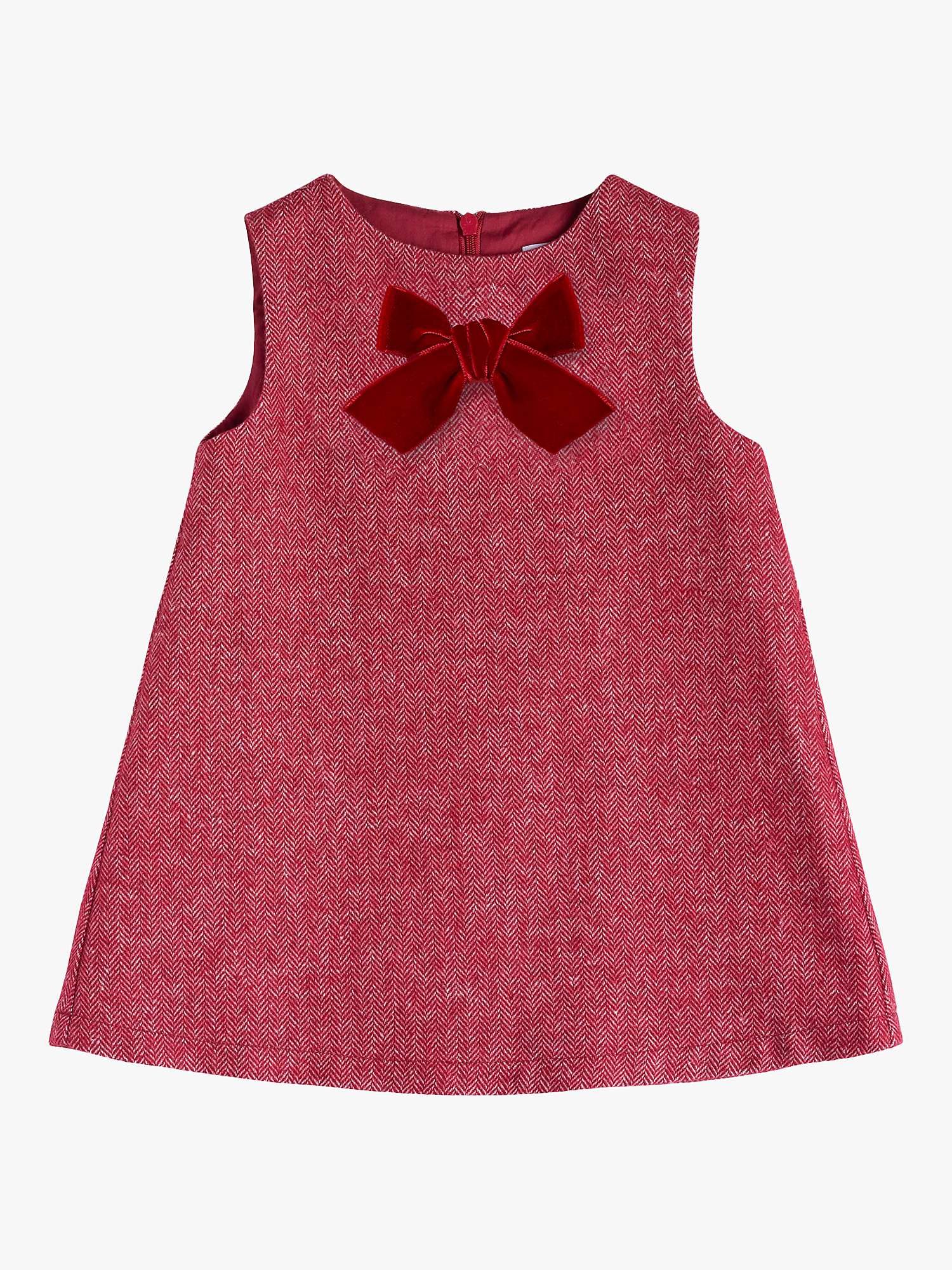 Buy Trotters Baby Georgina Herringbone Bow Party Dress, Red Online at johnlewis.com