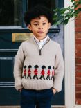 Trotters Kids' Marching Guardsman Half Zip Jumper, Oatmeal