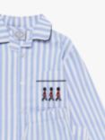 Trotters Kids' Felix Brushed Cotton Stripe Pyjamas, Blue/White Stripe