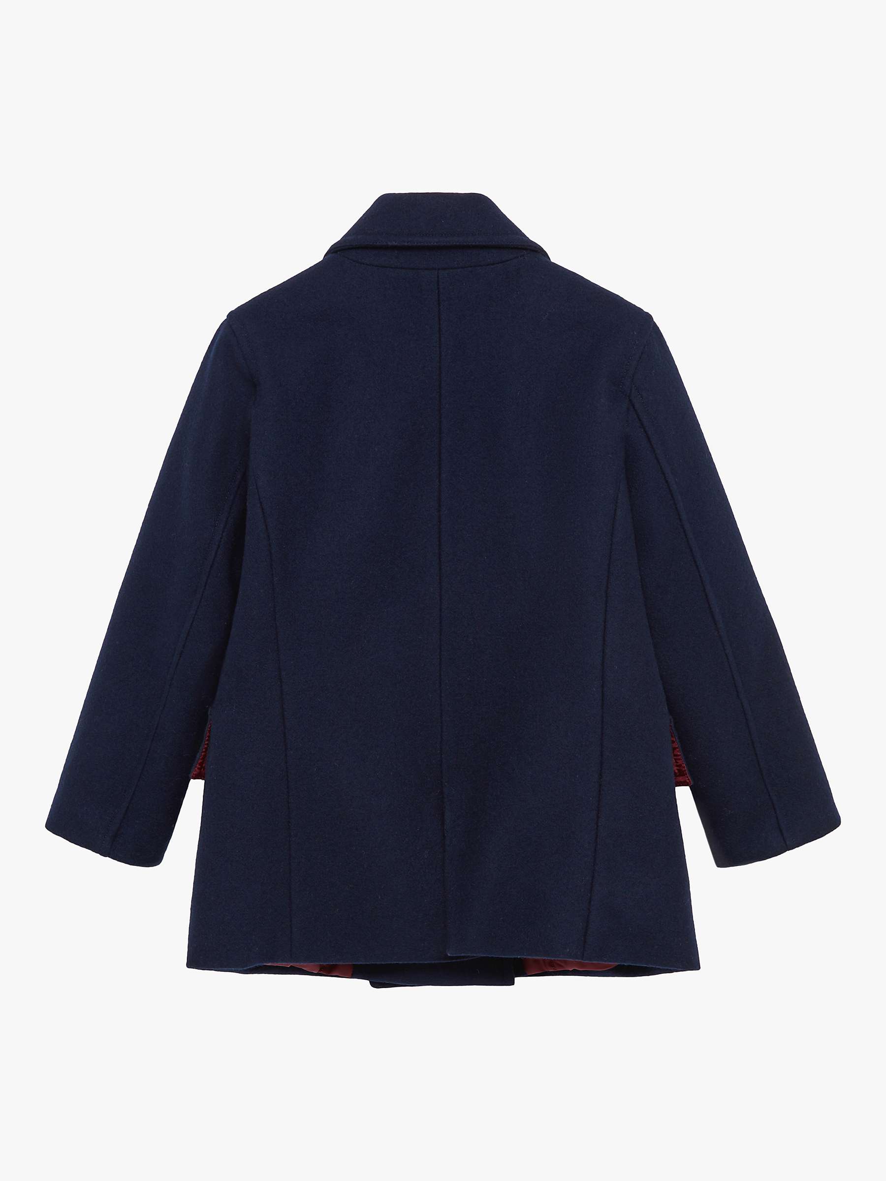 Buy Trotters Kids' Double Breasted Wool Coat, Navy Online at johnlewis.com