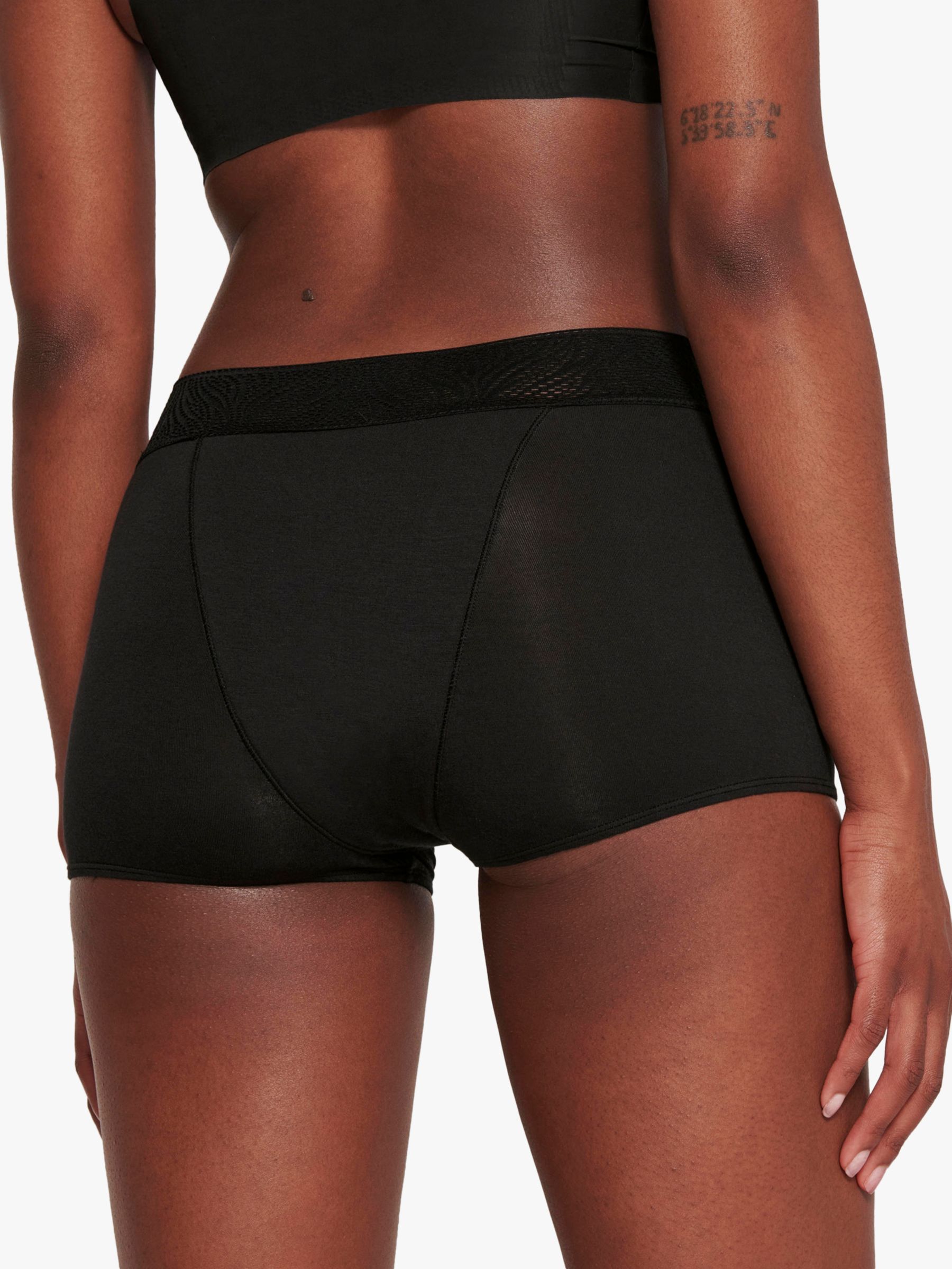 sloggi Medium Absorbency Shorts Period Knickers, Pack of 2, Black, L