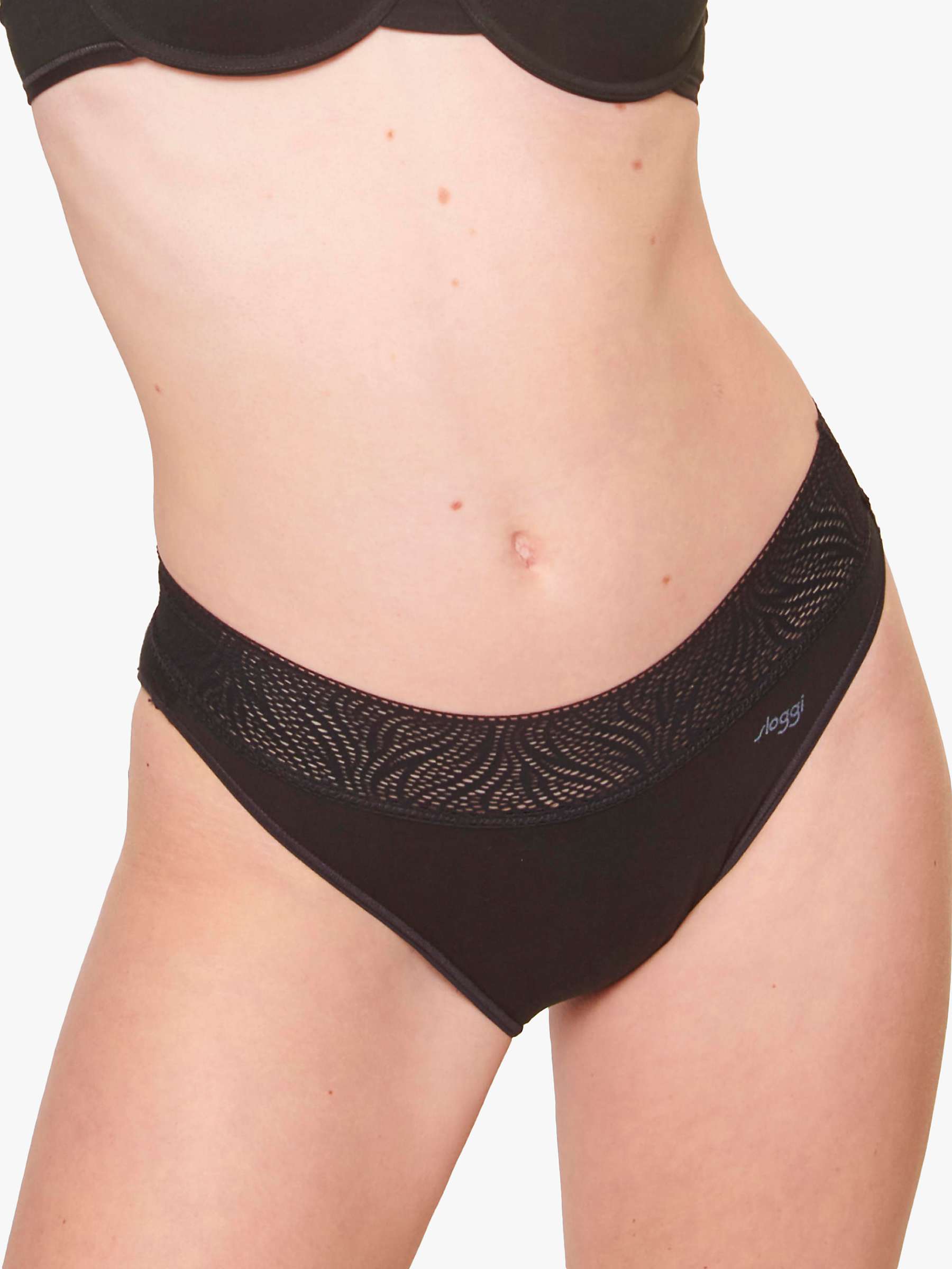 Buy sloggi High Absorbency Tai Period Knickers, Pack of 2, Black Online at johnlewis.com